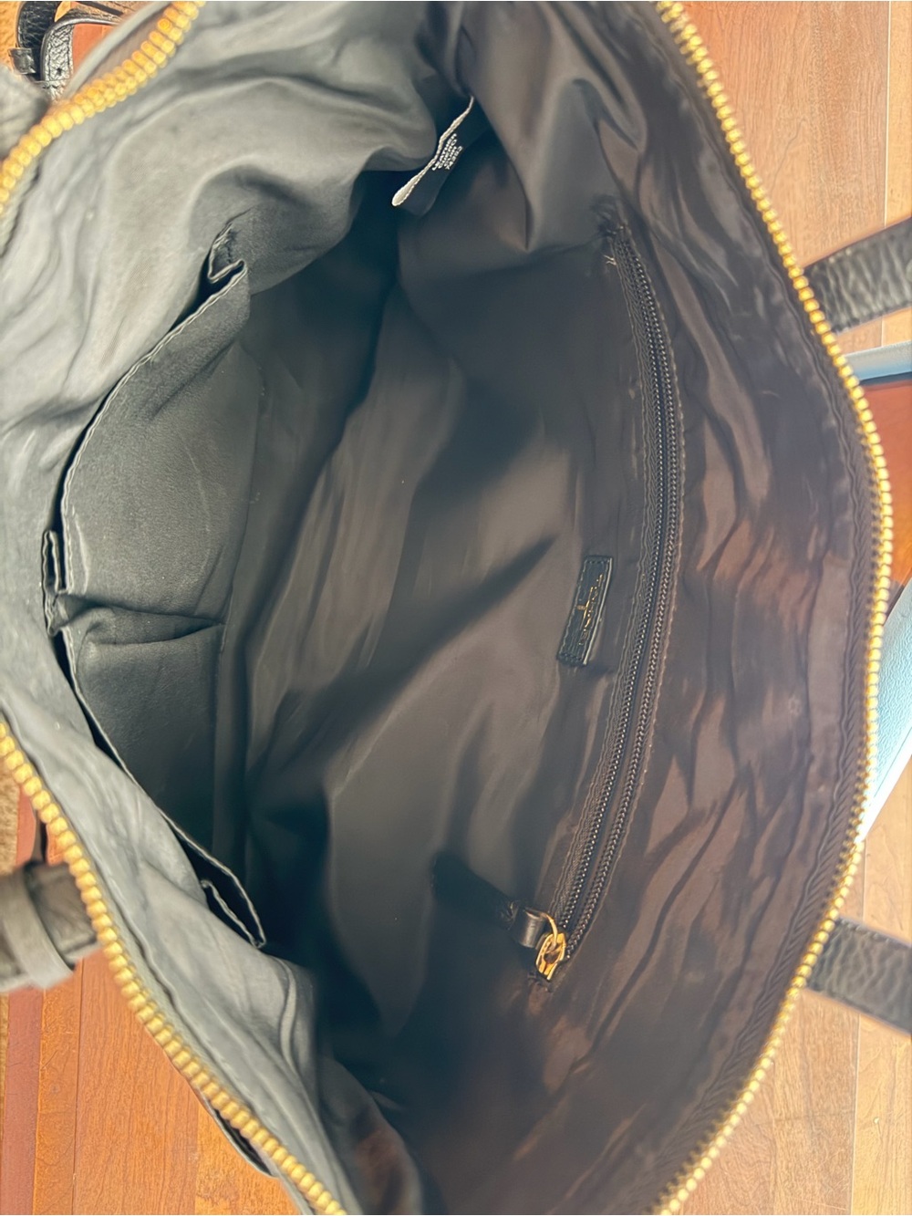 T Tahari Riley Black Leather Satchel Bag - Picture 5 of 6